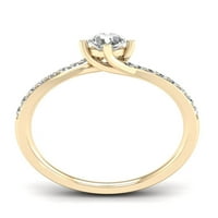 Imperial 1 2ct TDW Diamond 10k טבעת אירוסין מעקף זהב צהוב