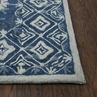 ריזי הום זי017 ב כחול 10' 13 ' שטיח שטח מצויץ ביד