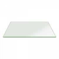 מלבן זכוכית שולחן למעלה עבה ברור מזג זכוכית עם אוגי קצה מלוטש רדיוס פינות