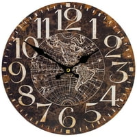 12 שעון קיר עגול עם עיצוב כדור הארץ העולמי