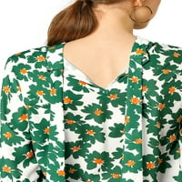 מציאות ייחודיות לפרוע נשים פרח פרחוני עניבת פרפר פרפר לאחור חולצה שיפון