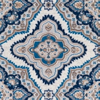 אורגים אמנותיים Goozar Blue 7'10 10 'שטיח אזור מופשט מסורתי