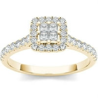 קראט T.W. טבעת אירוסין של יהלום זהב צהוב יחיד