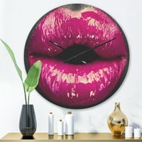 עיצוב עיצוב 'איפור שפתיים סגול' שעון קיר עץ מודרני