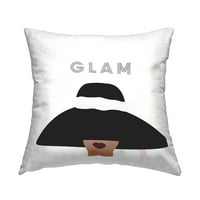 תעשיות סטופל גלאם טקסט אופנהיסטה נקבה כובע שמש נועז לבן, כריות דקורטיביות