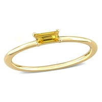 CARAT T.G.W. ספיר צהוב חתוך באגט טבעת סוליטייר צהובה זהב צהוב